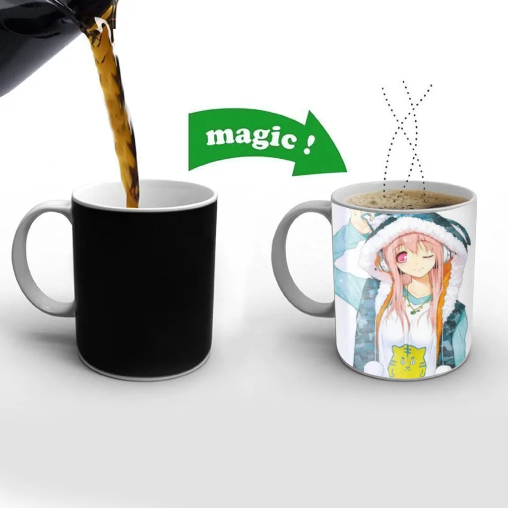 

Super Sonico Manga New Creative Color Changing Mug Ceramic Coffee Milk Tea Cup Gifts Free shipping