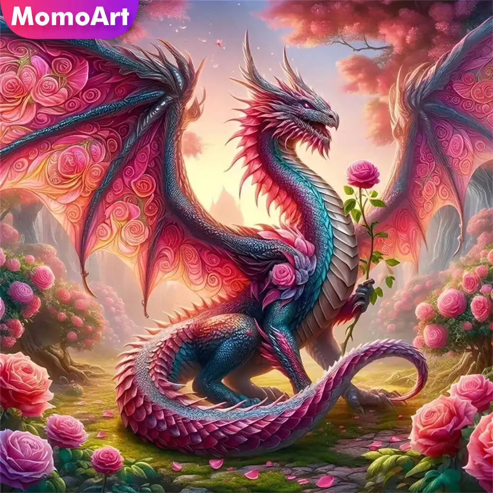 

Momoart Dinosaur Diamond Embroidery Animal Full Square Round Diamond Painting Dragon DIY Mosaic Cartoon Handmade Gift