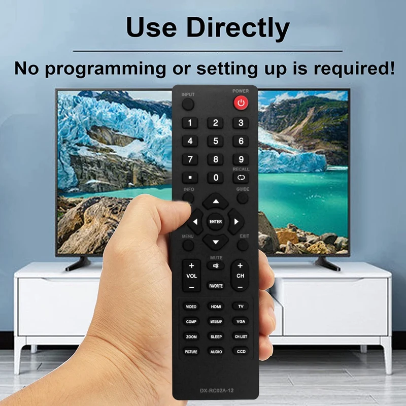 Replace DX-RC02A-12 Remote Control For Dynex DX-32E250A12 DX-24E150A11 DX-19LD150A11 DX-L42-10A DX-L40-10A LCD HDTV TV