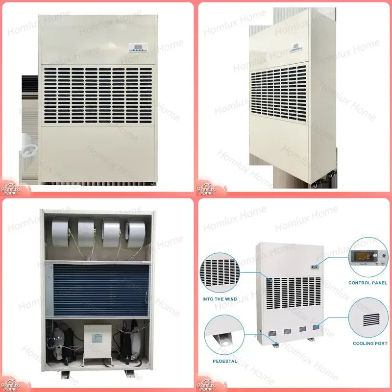 480L D Industrial Dehumidifier for Greenhouse Large Commercial Factory Warehouse Basement Workshop Heavy Duty Moisture