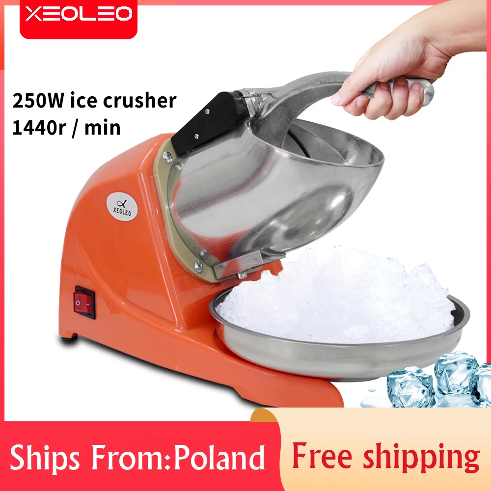 XEOLEO-Broyeur à glace automatique électrique multifonctionnel, machine à cône de neige, machine à glace pilée, double lame, 110 V, 220V