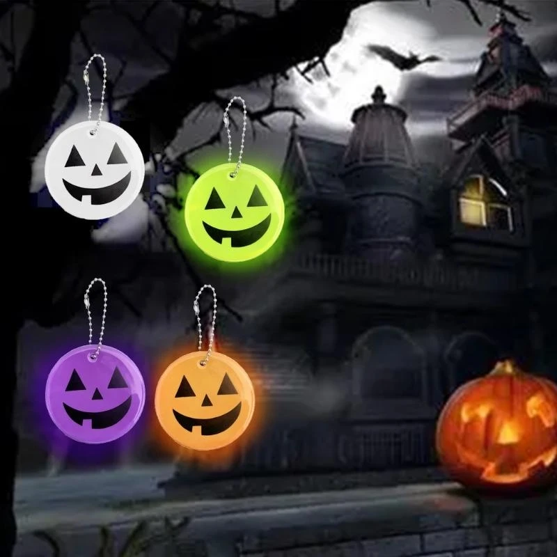 N5KA Lightweight Halloween Pumpkin for Monster Reflective Pendant Holiday Lights for Outdoor Indoor Decor For Bags