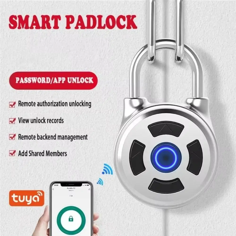 38mm サイズ Bluetooth パッドロック 充電式バッテリー パスワード保護 スマートパスワードロック ロック解除記録 APP 制御