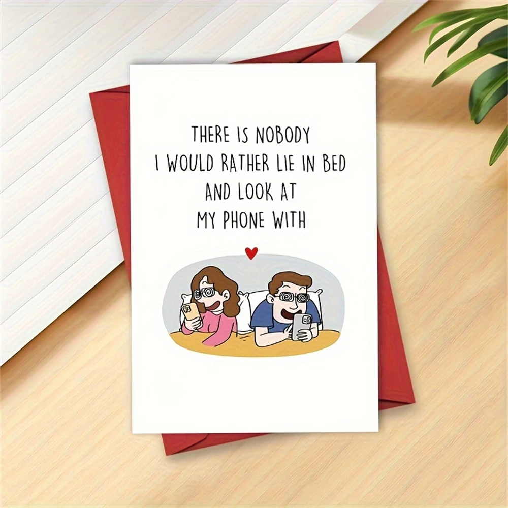 1pc,Funny Birthday Card for Wife Husband, Humorous Anniversary Card for Men Women, Cute Love Card for Boyfriend Girlfriend, Lie