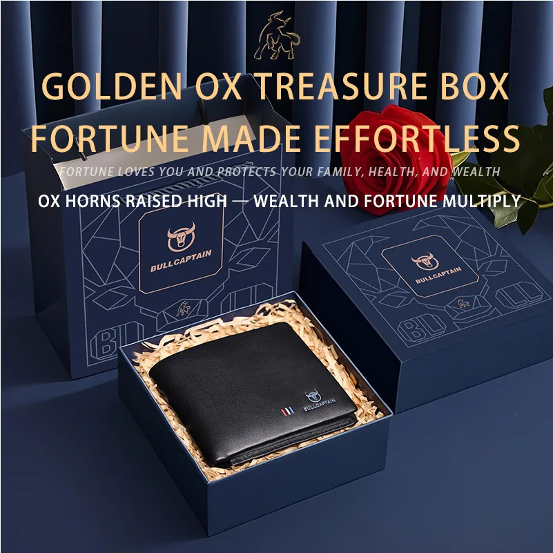 

Fashionable men's genuine leather driver's license wallet, top layer cowhide wallet, birthday gift box for boyfriend, husband