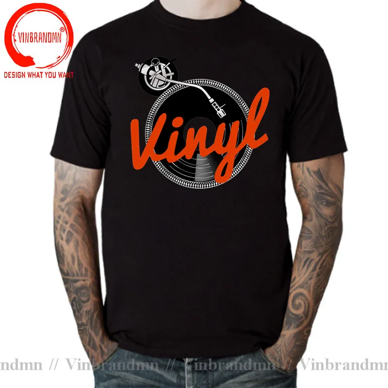 Funny Vinyl record T Shirt Men DJ Turntable Death Metal Music T-shirt humor Heavy Metal Hip Hop tshirt Tops Hipster harajuku Tee