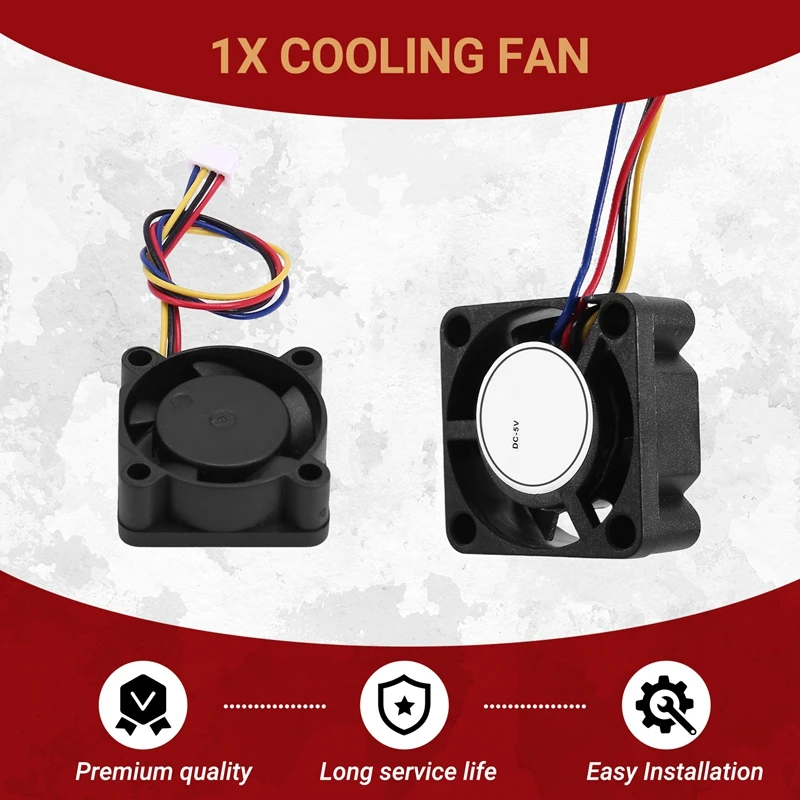 2510 DC 5V 4Pin PWM Function Double Ball Bearing Hot End Cooling Fan For X1C