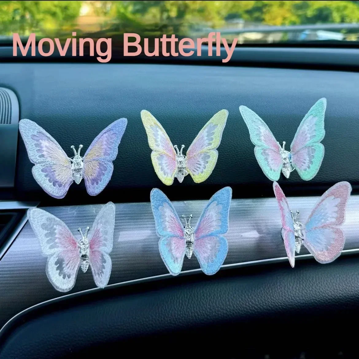 Car Center Console Butterfly Ornaments Air Outlet Decorations Personalized Car Ornaments Creative Healing Dynamic Butterflies