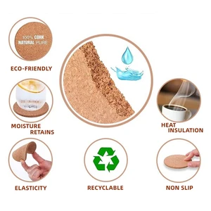 10 pcs-mat-fincan-doğal yuvarlak ahşap ped ile dayanıklı, kaymaz, mantar coaster çay kahve kupa içecekler tutucu masa dekorasyon, dıy masa adet Halının yemek masasına ilk 10 satışı-8 numara