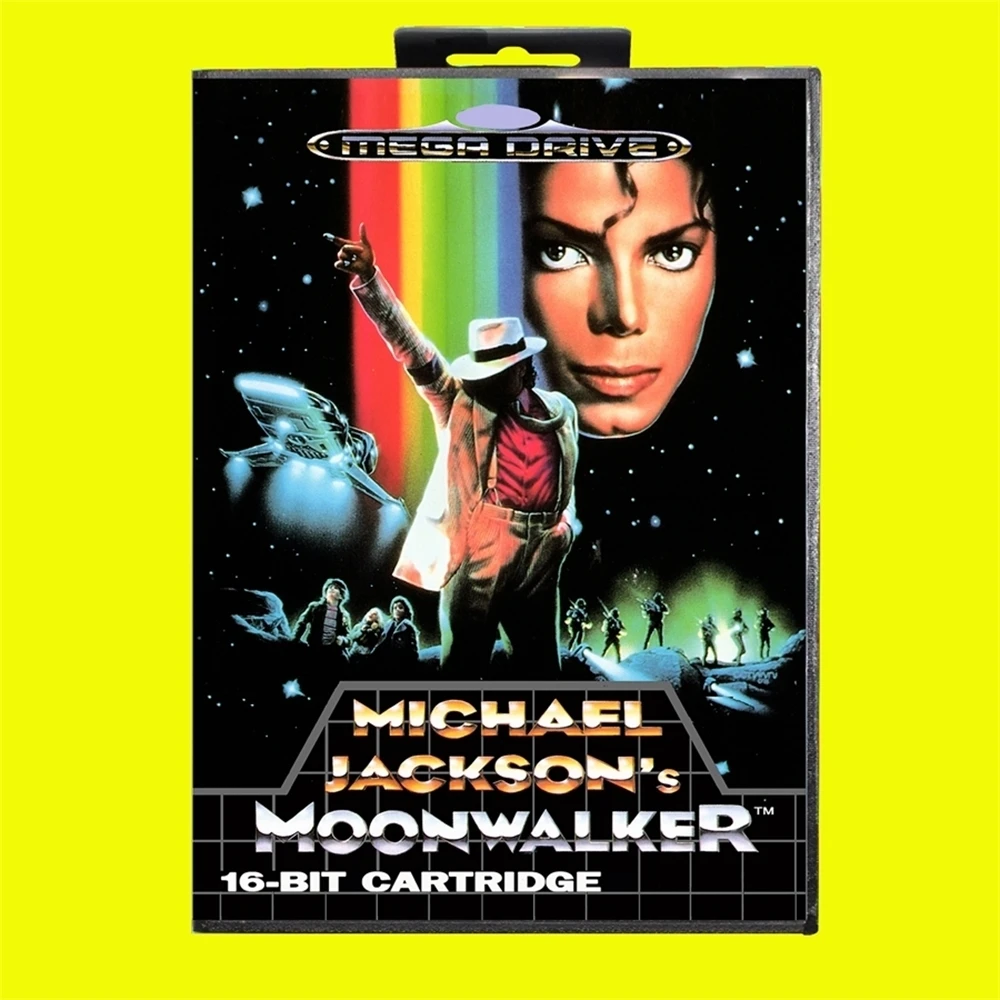 Moonwalker Game Card 16 Bit MD Game Card With EUR Cover Retail Box For Sega MegaDrive & Genesis