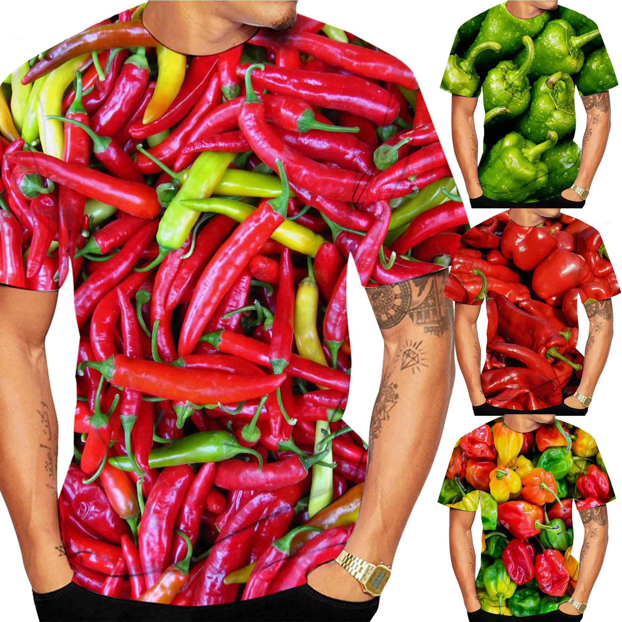 New Fashion Women's/Men's 3D Print Hot Chili Peppers  Casual T-Shirt