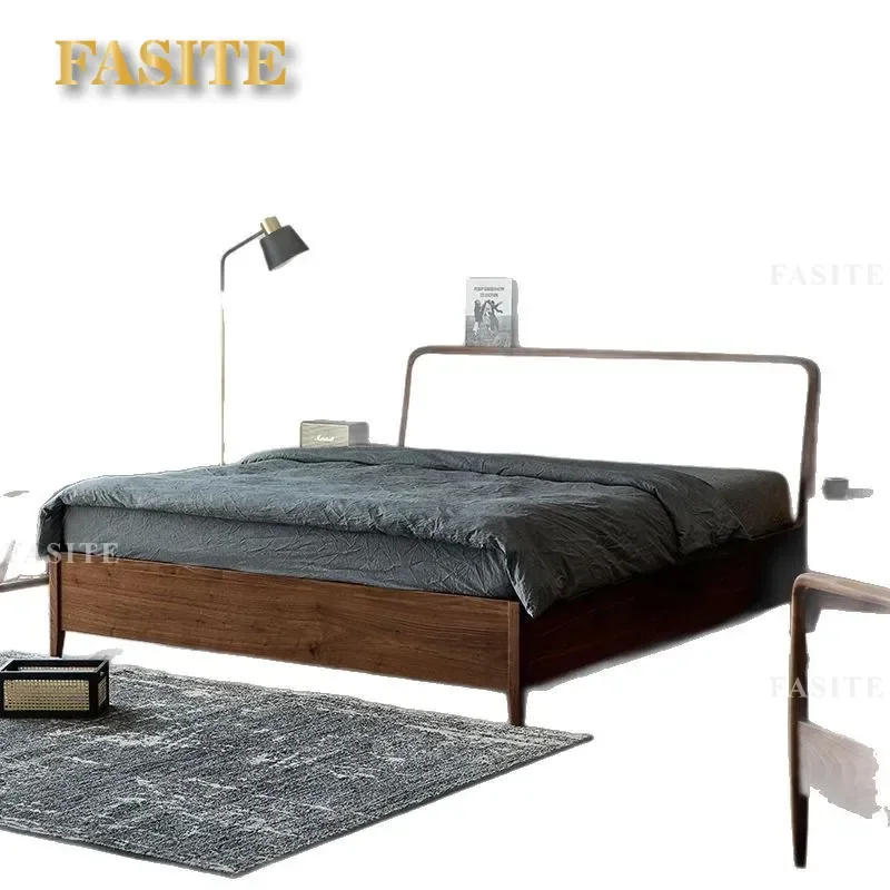 For 1.5m 1.8m North American Black Walnut Solid Wood Box Bed Japanese Style High Box Air Pressure Storage Double Bed