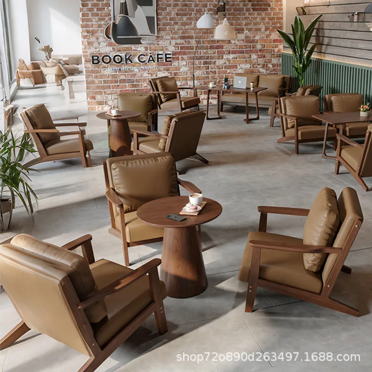 

HYS cafe table and chairs milk tea shop Napapi sofa coffee table combination casual negotiation booth bar clear bar chair