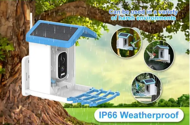 

4MP 1440P Tris home APP Bird Feeding Solar Battery Power IP Camera AI Outdoor Watch Bird Feeder Long Time Standby Monitor