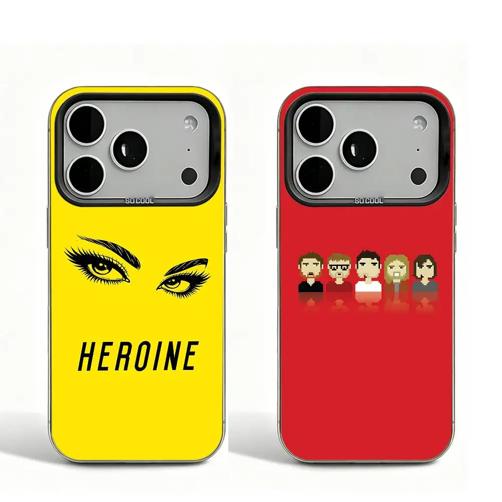 

M-Maroon 5 Heroine Black Matte Phone Case For iPhone 12 11 14 13 17 16 15 Pro Max Large Lens Frame Cover