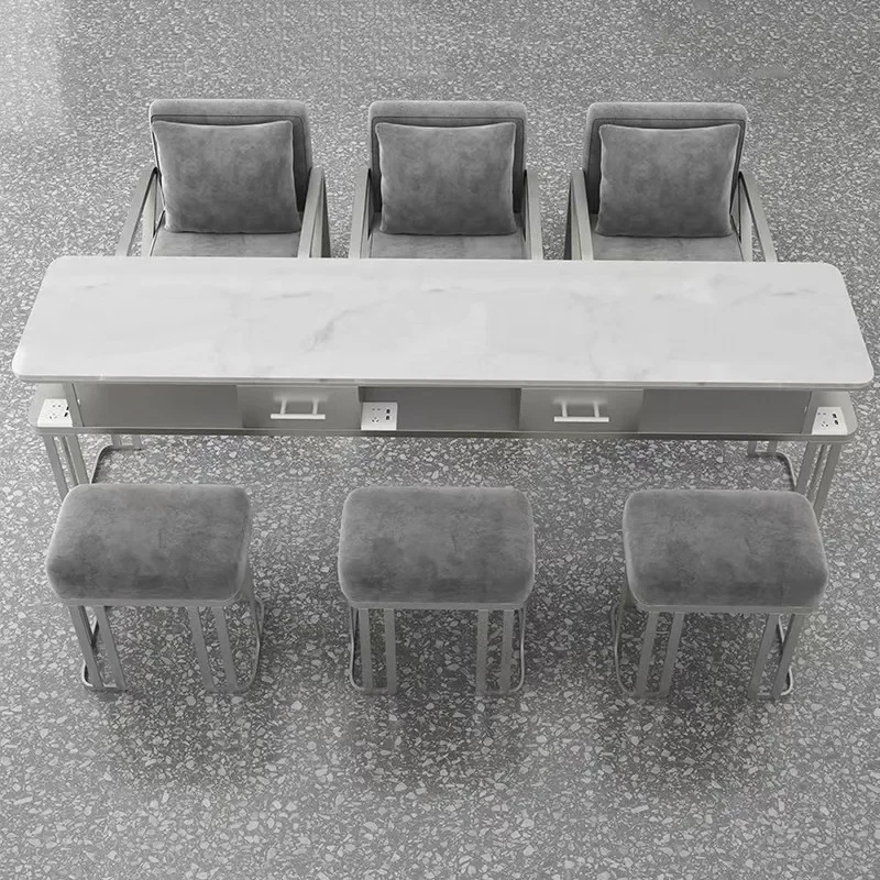 Luxury Unique Simple Nail Tables Minimalist Nail Table Manicure Space Saving Nageltisch Mit Absaugung Salon Furniture 4