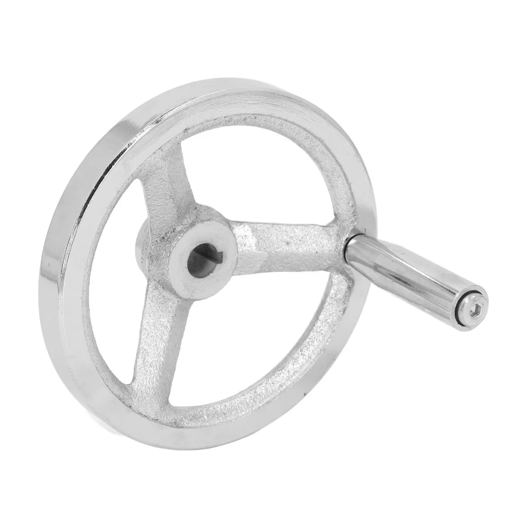 

Cast Iron Material 3 Spoke Hand Wheel 12x125MM Size Revolving Handle Lathe Handwheel Round Shape Cast Iron Handwheel For Lathe