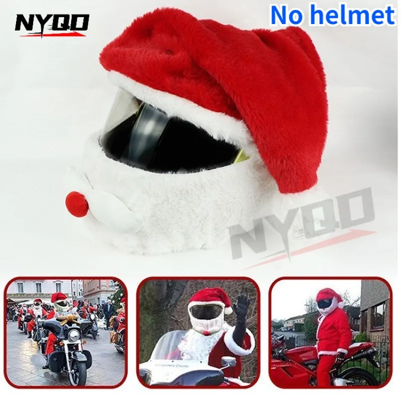 

Moto Helmet Protection Headgear Cover Cartoon Fluffy Plush Set For Motorcycle Full-Face Protective Case Motorbike Safety Trendy