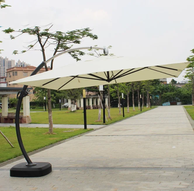 3.5m  Aluminum Large Sunshade Outdoor Double Canopy with Water Base Two Heads Patio Umbrella Beach Strong Double Umbrella Market