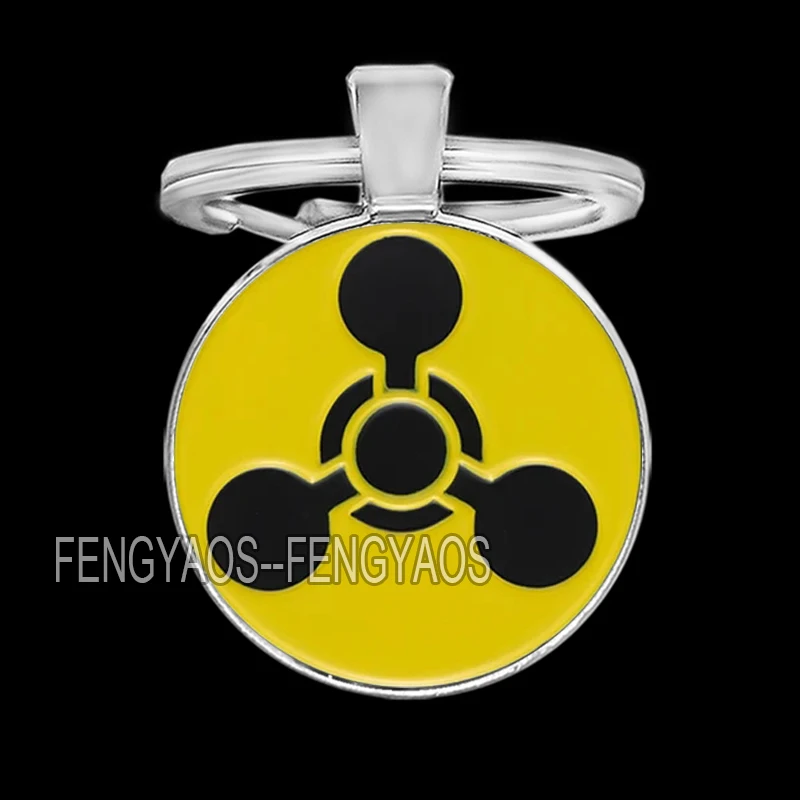 Radiation Symbol Keychains for Door Yellow Warning Sign Keychain for Key Purse Bag Keyring Gift for Friends