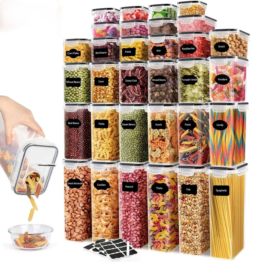 

PCS Airtight Food Storage Containers With Lids BPA Free,6 Pack With Pouring Spout Cereal Containers Storage for Kitchen Pantry O