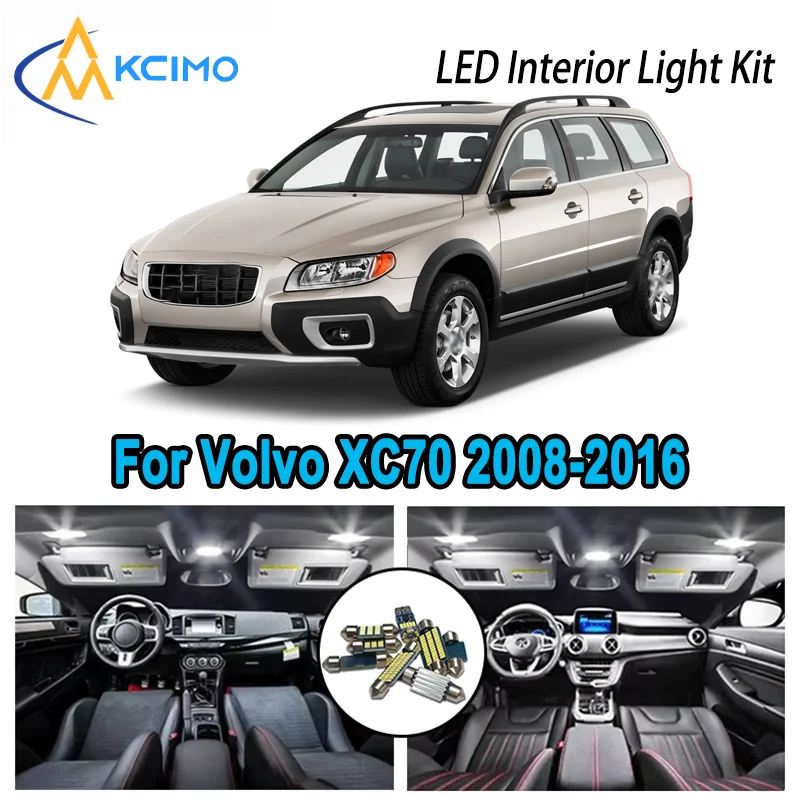 

Высококачественный светодиодный комплект интерьера для Volvo XC70 2008-2016 2009 2010 2011 2012, автомобильные лампы премиум-класса без ошибок купола с картой багажника