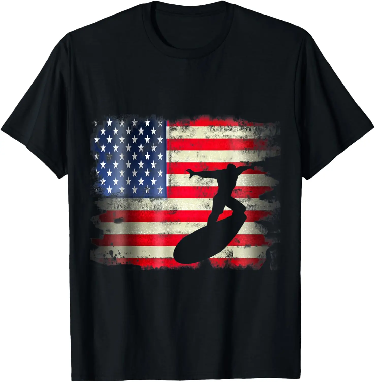 

USA American Flag 4th of July Surfing Surfer Patriotic T-Shirt