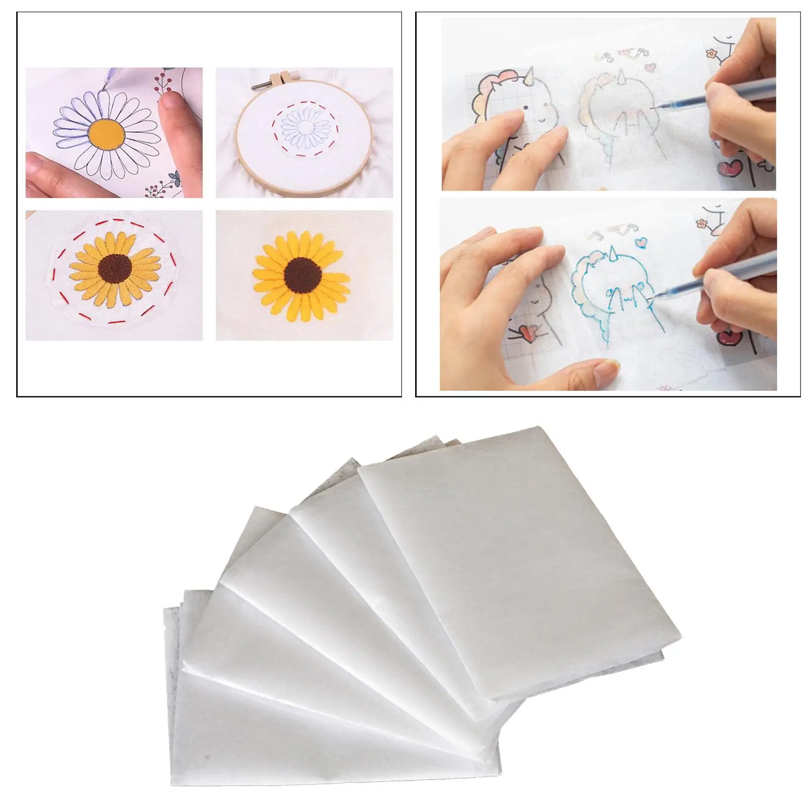 5x Cross Stitch Water Soluble Embroidery Stabilizer 50x50cm for Home Sewing