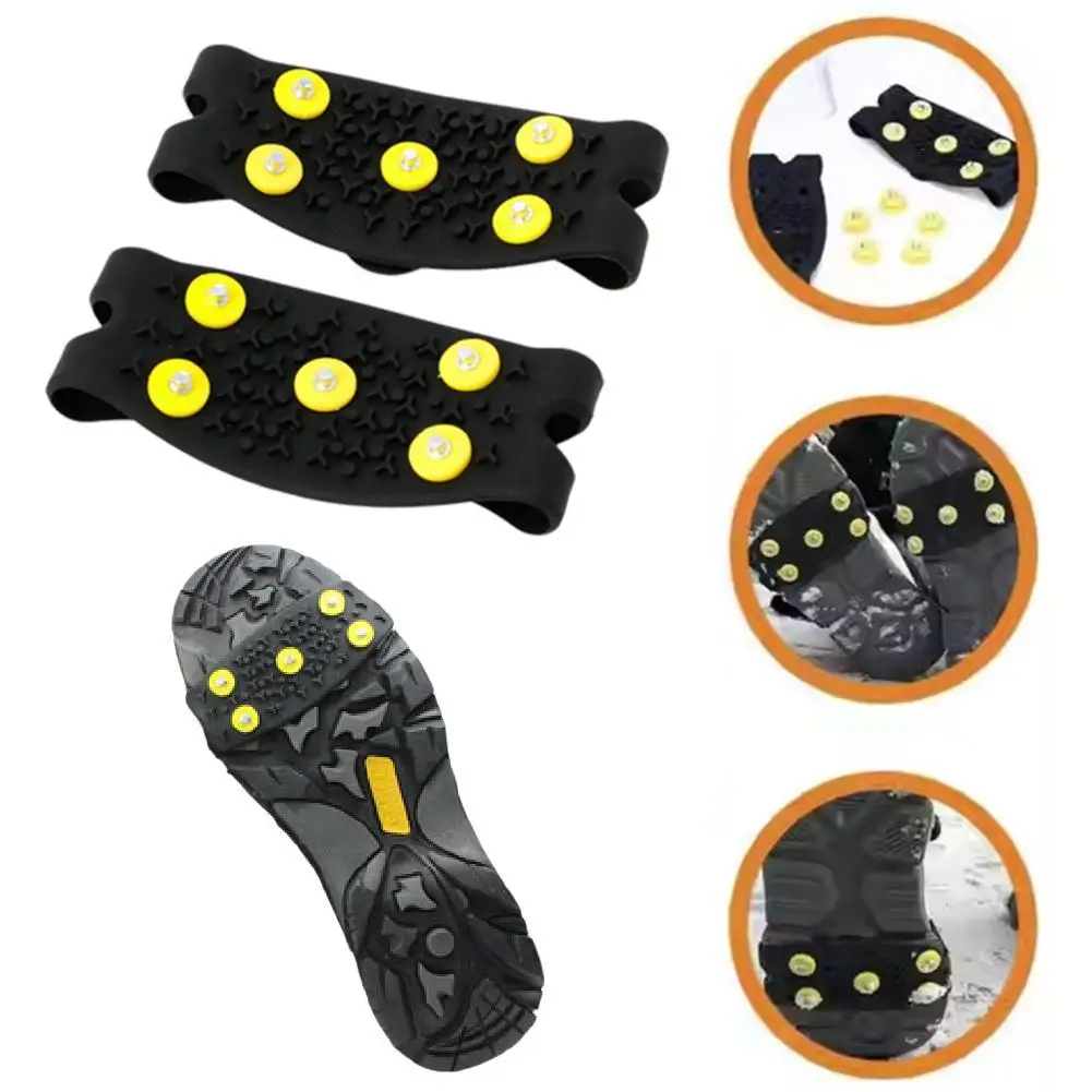 5 Teeth Ice Gripper Spike For Shoes Winter Outdoor Anti-Slip Hiking Mountain Climbing Ice Snow Crampons Anti-slip Shoe Covers