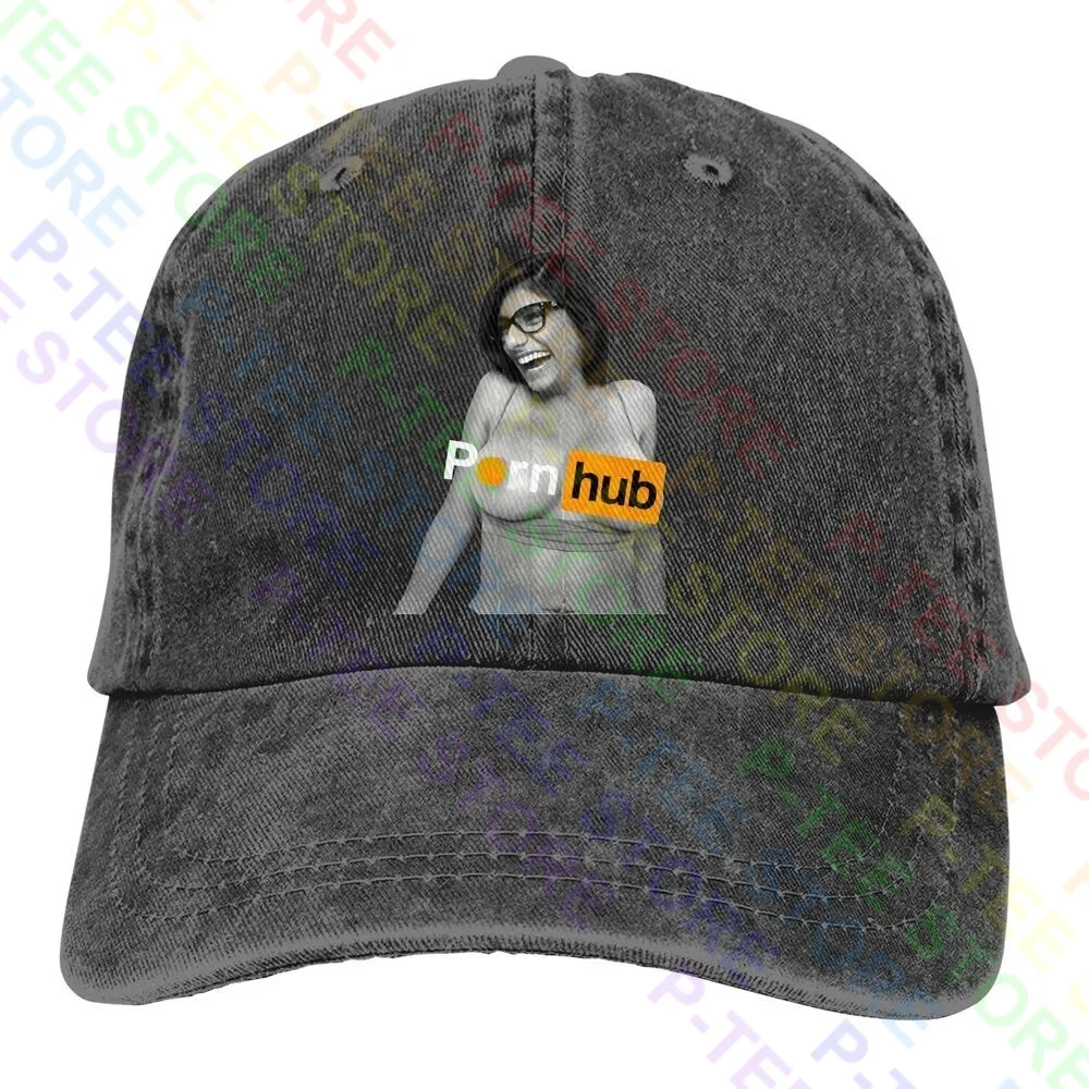 

Mia Khalifa Candid Washed Denim Baseball Cap Trucker Hats Print Best Quality