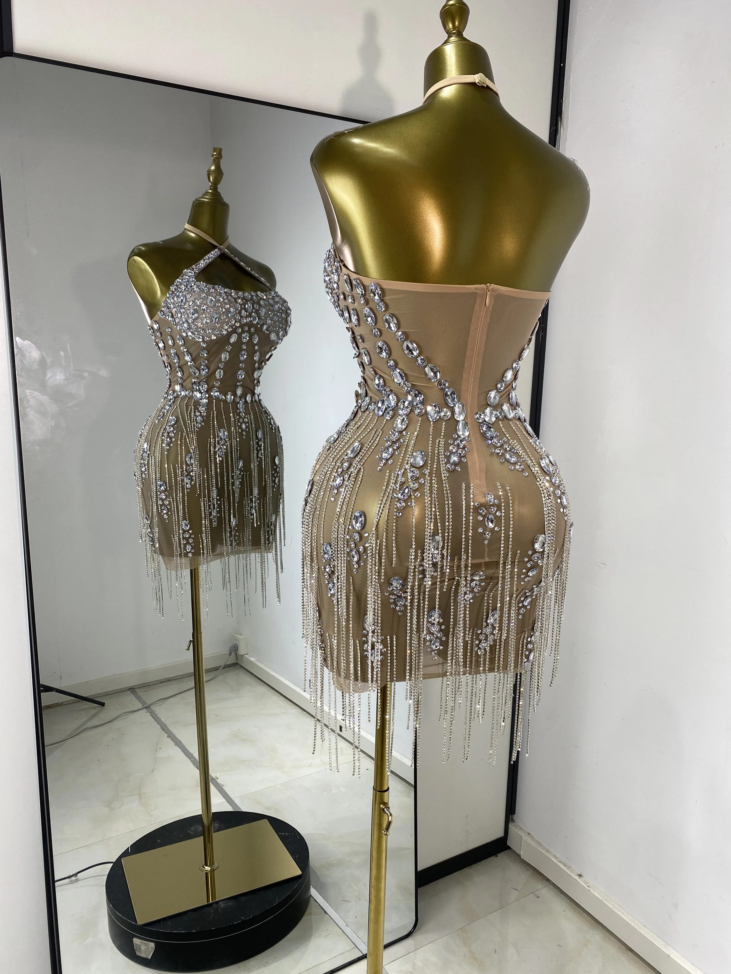 Sparkly Rhinestones Mesh Diamo - огляд і ціна Sparkly Rhinestone Club Party Dress