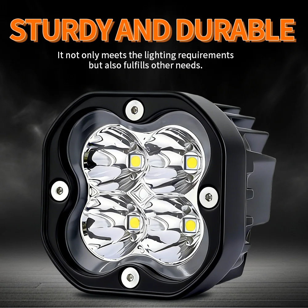 Quadratische 3-Zoll-RGB-Farbscheinwerfer LED-Arbeitsscheinwerfer Spotlights für Jeep, Auto, LKW, 4x4, Offroad, ATV, Motorrad, Nebelscheinwerfer – Detail 14