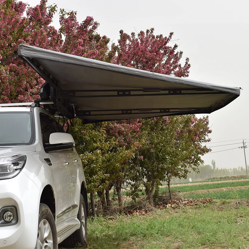 

180 Degree Free Standing Vehicle Mounted Awning for Outdoor Camping