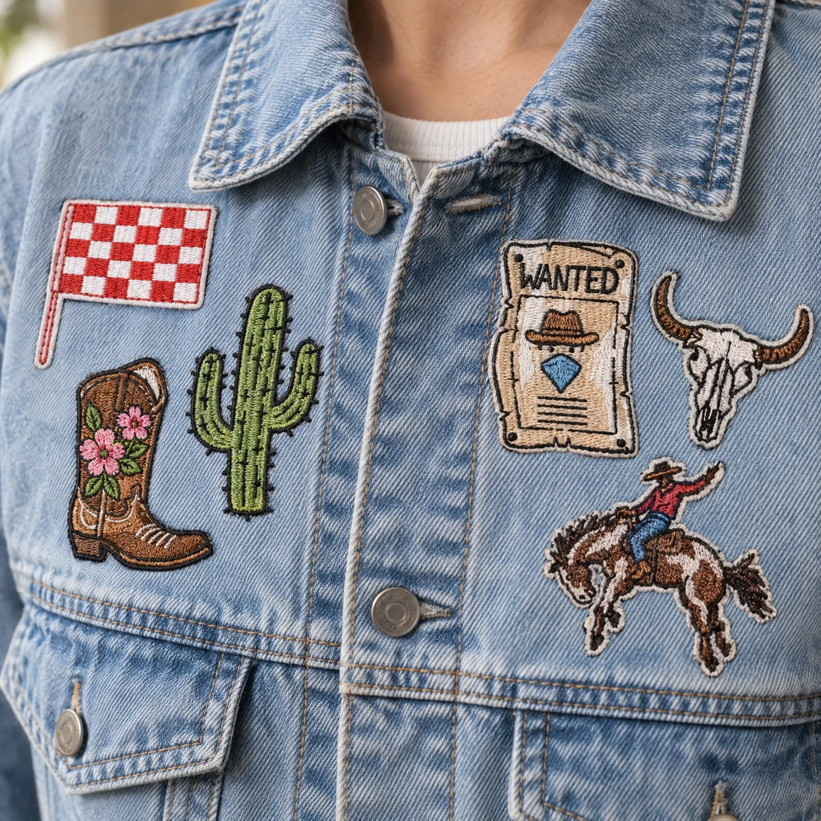Western Cowgirl Patches 32 Styles Iron on Embroidered Applique Patches for Clothing DIY Jacket Jeans Hat Backpack Sewing