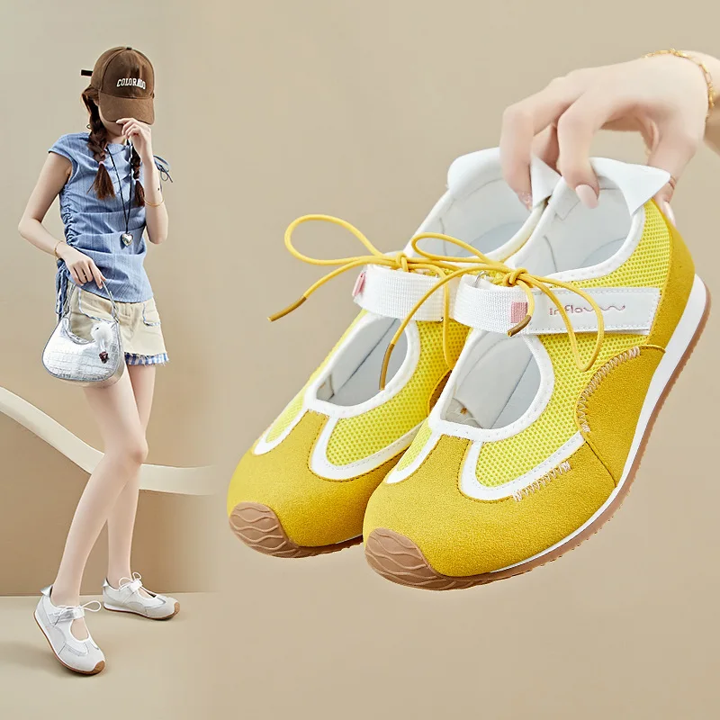 

Полые немецкие тренировочные туфли, женские летние сетчатые дышащие кроссовки 2025 года, новые студенческие спортивные повседневные кроссовки для бега, уличная обувь для фитнеса