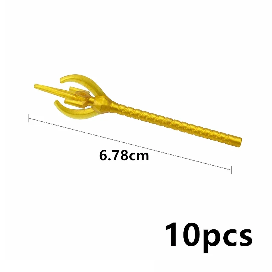 MOC 10 Stück Militärwaffen-Soldatenfiguren Mittelalterliche Bausteine Teile Zauberstab Rüstung Bogen Speer Axt Schulter-Ziegelstein Geschenk Spielzeug – Detail 3