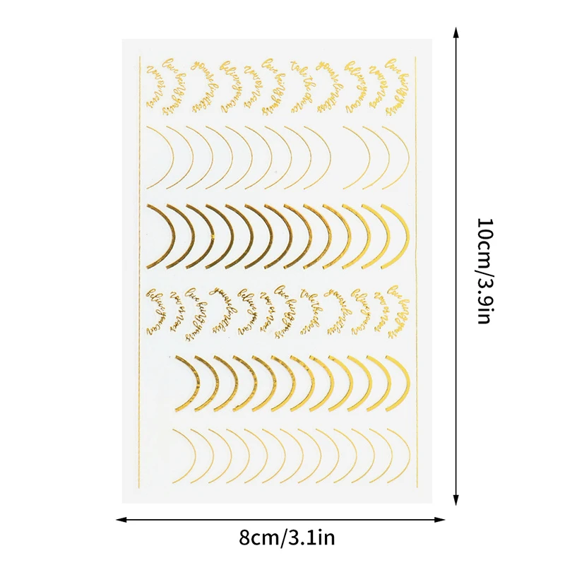 Moda francesa 3D línea colorida pegatinas para decoración de uñas línea Irregular prensa en uñas calcomanías decoraciones de manicura DIY