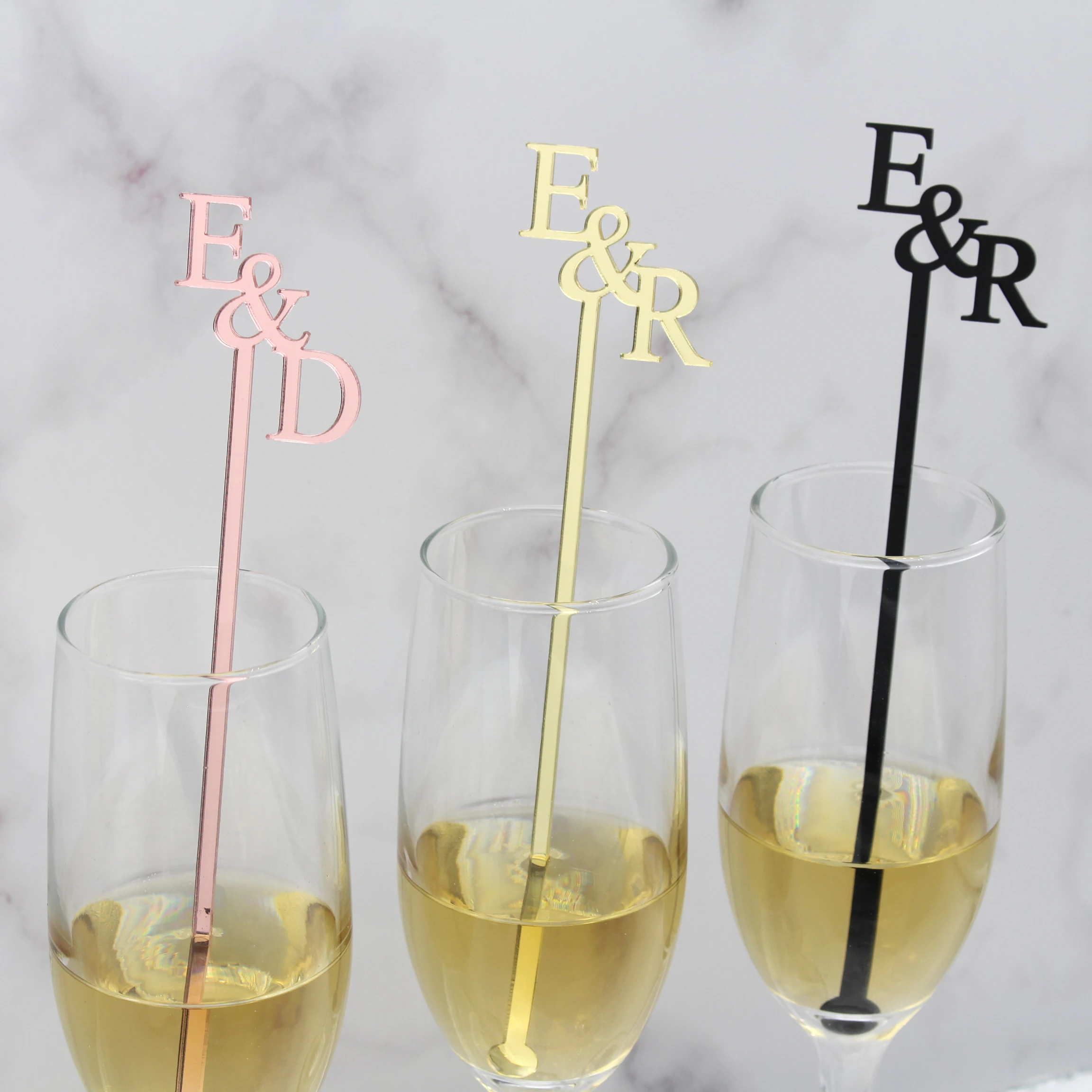 60Pcs Personalized Drink Name Stirrers Swizzle Sticks Cocktail Party Bar Stir Sticks Wedding Drink Sticks Party Decor