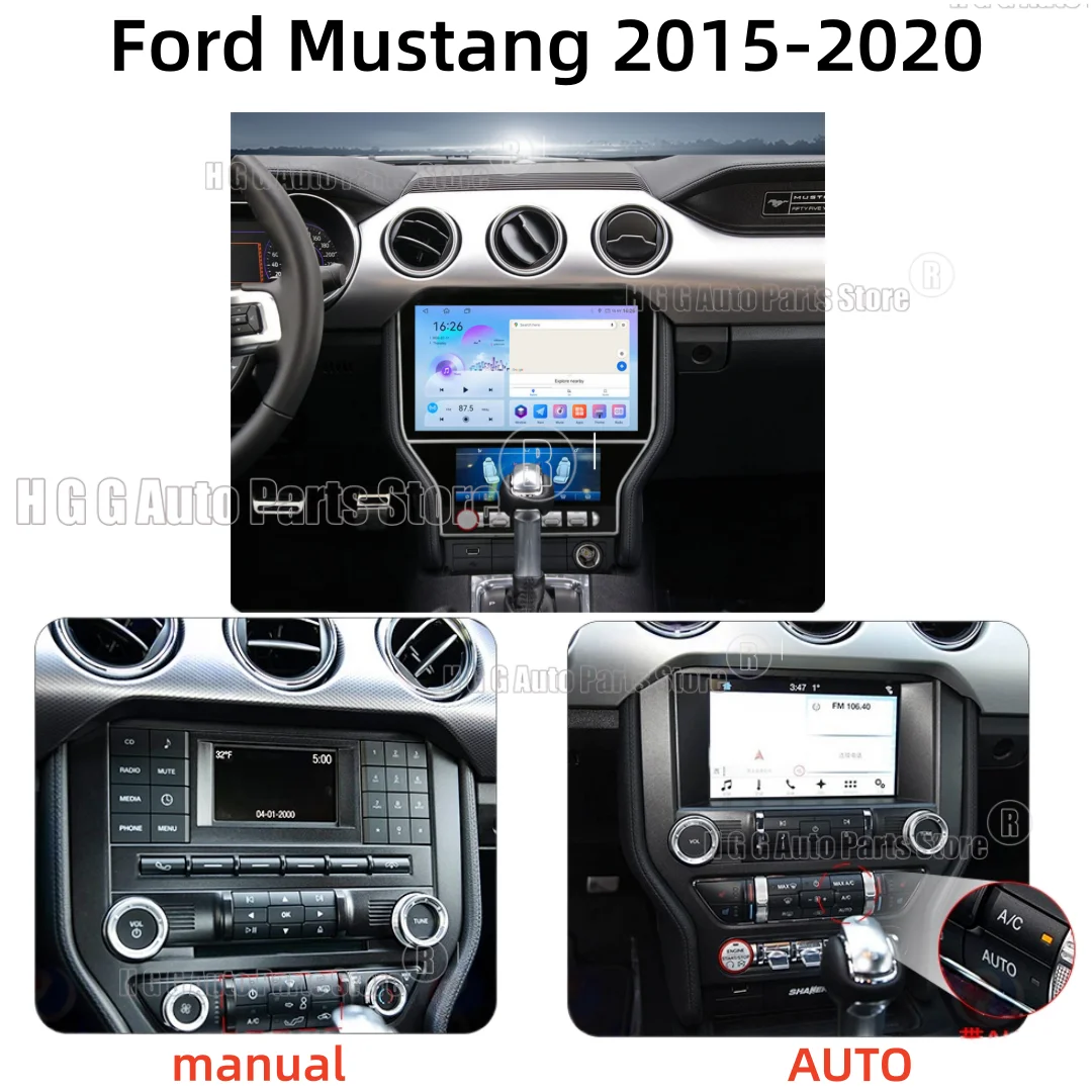 Android 14 Car Radio For Ford Mustang 2015-2021 GPS Auto Navigation Audio Video Multimedia Carplay Player Stereo Head Unit