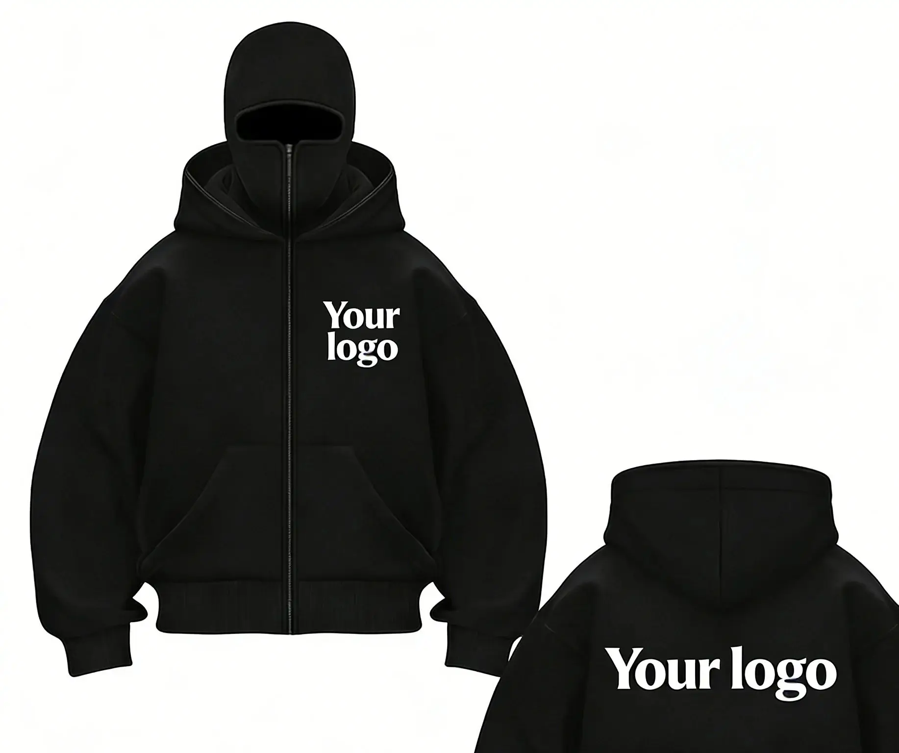 

Customized DIY Logo Hip-Hop Style Men's Hooded Sweatshirt with Zipper Jackets Casual Street Party Sweatshirt for Men Women