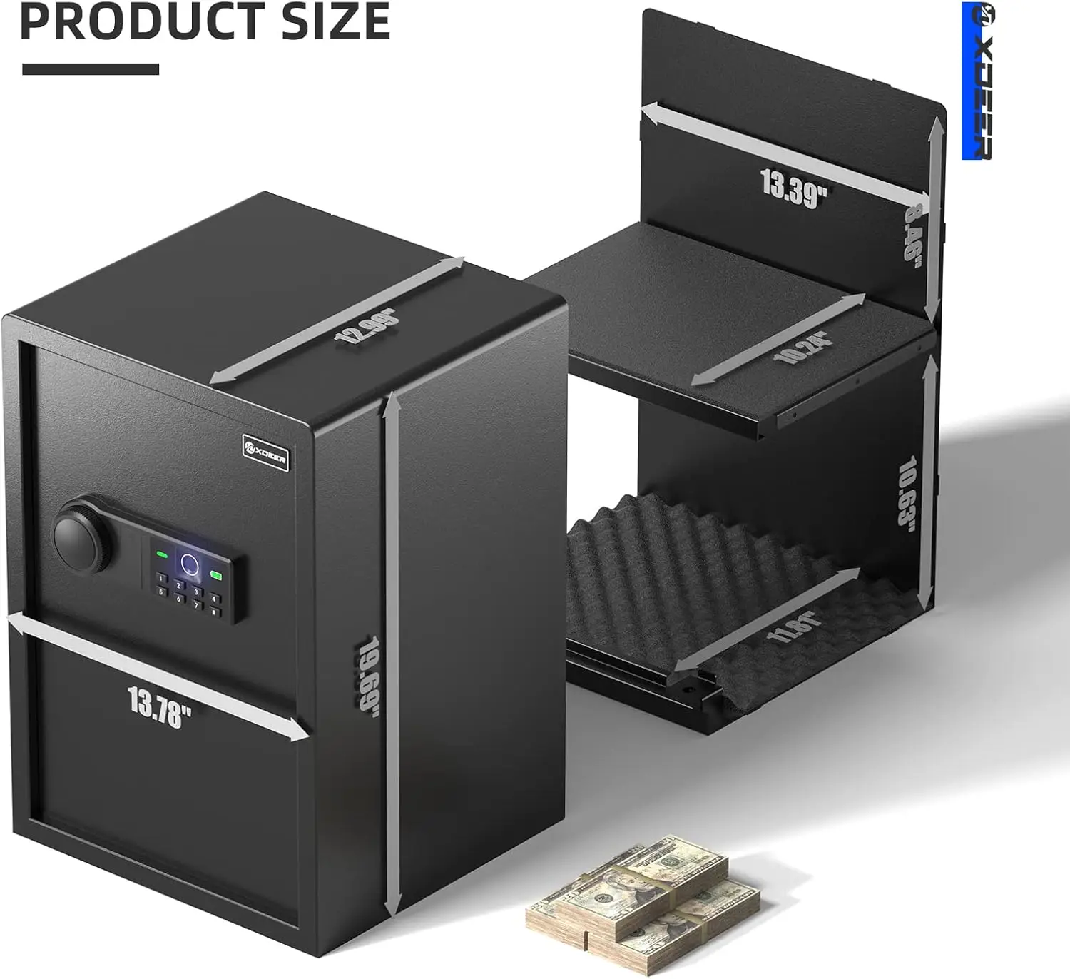 Biometric Safe Box, Quick-Access Security Safe Box with Upgraded Fingerprint, Steel Handgun Safe Lock Box for Kid/Home/Office (2