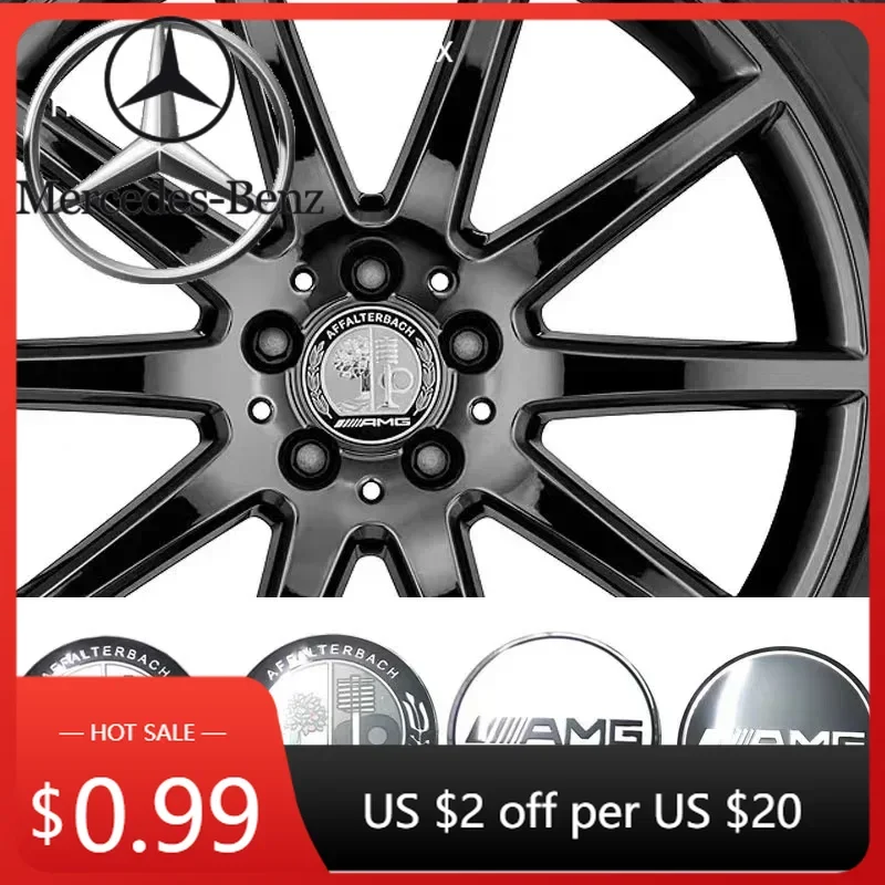 

Car Sticker 4PCS 75mm for Mercedes benz AMG C E S GLE CLC Class W204 W203 W205 W124 W221 Car Wheel Center Cap Hub Covers Badge