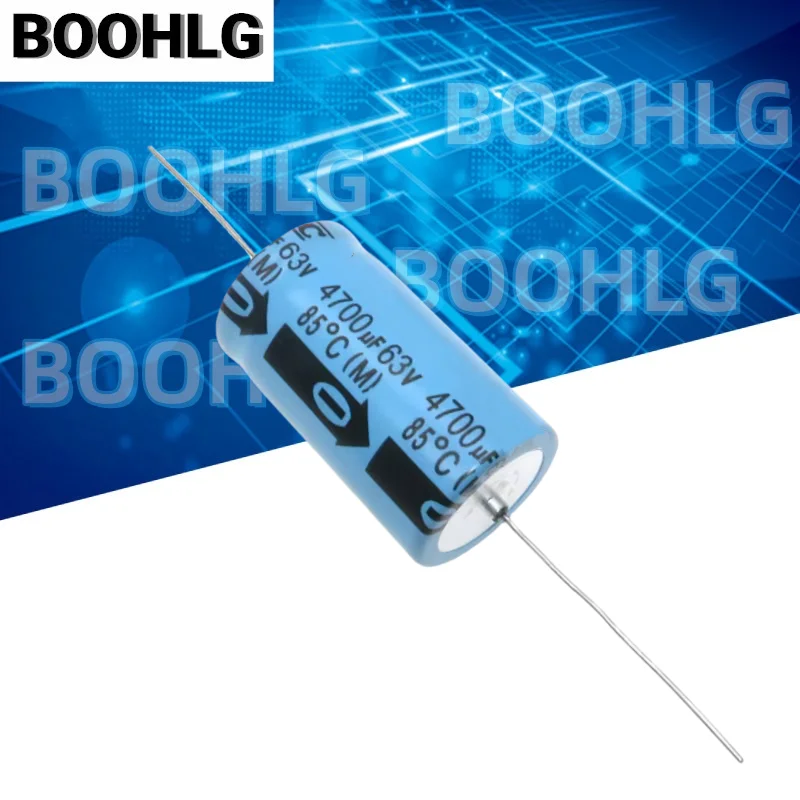 

2PCS filter capacitor horizontal axial polarized aluminum electrolytic capacitor 63v 4700uf 25X43mm