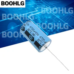 2PCS filter capacitor horizontal axial polarized aluminum electrolytic capacitor 63v 4700uf 25X43mm