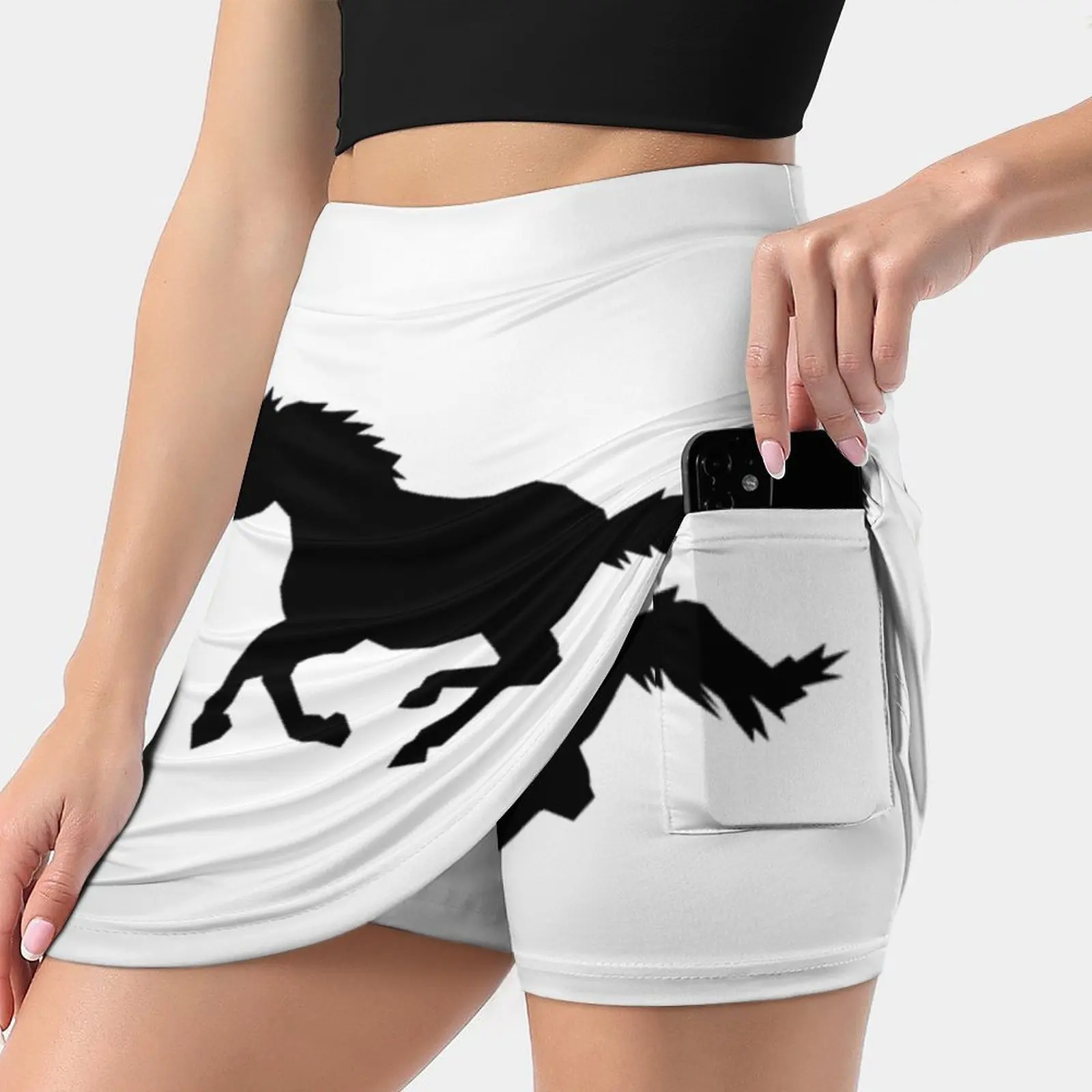 

Horse Silhouette Skirts Woman Fashion 2022 Pant Skirt Mini Skirts Office Short Skirt Horse Equine Thoroughbred Animal Wild