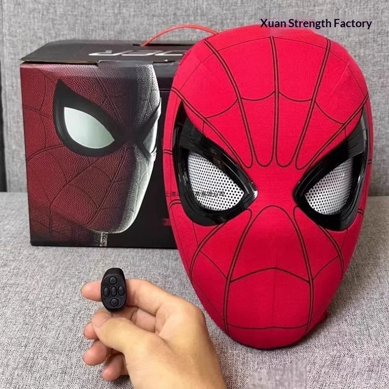 

Hot Toys Marvel Spider-Man Electric Moving-Eye Headset Cosplay Mask Interactive Superhero Accessory Farmland Helmet Toy Figure