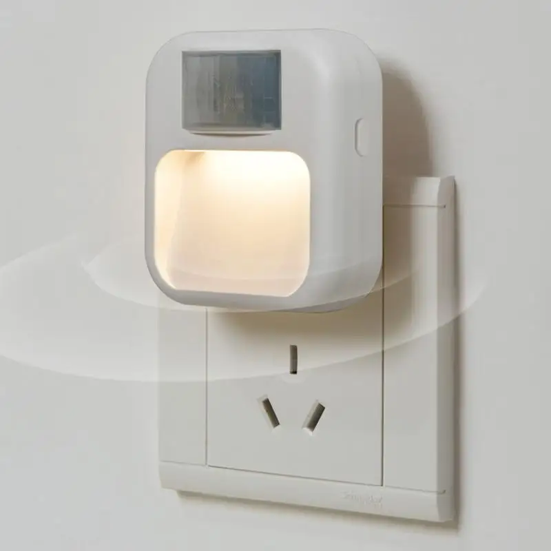 

Подключаемый датчик движения, ночник, настенный индукционный ночник для человеческого тела, 3-цветные настройки температуры, ночные светильники