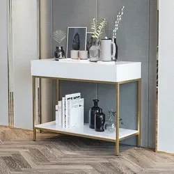 

For Porch Table Against the Wall Light Luxury Hallway Cabinet End Console Table With Mirrorstrip case Modern Minimalist Designer