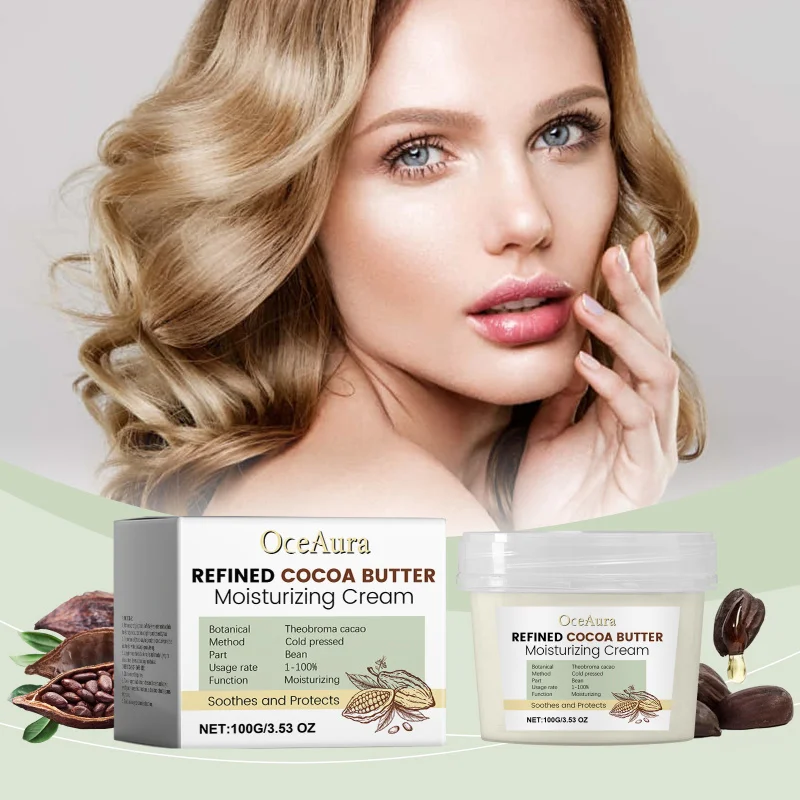 

Cocoa Butter Nourishing Moisturizer - Hydrates Softens Dry Rough Skin Balances Oil Brightens Radiant Smooth All-Day Moisture