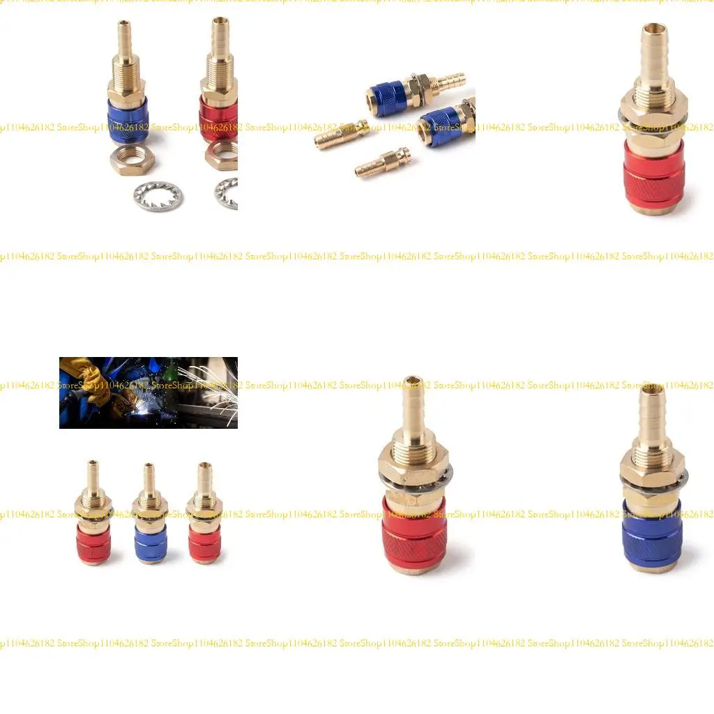 

Q2Q4 Brass Water Cooled Adapter 6mm/8mm Quick Hose Connector Welding Connection Gas Adapter For MIG\TIG Welding Torch